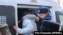 More than a dozen activists were detained in Almaty on December 16. 