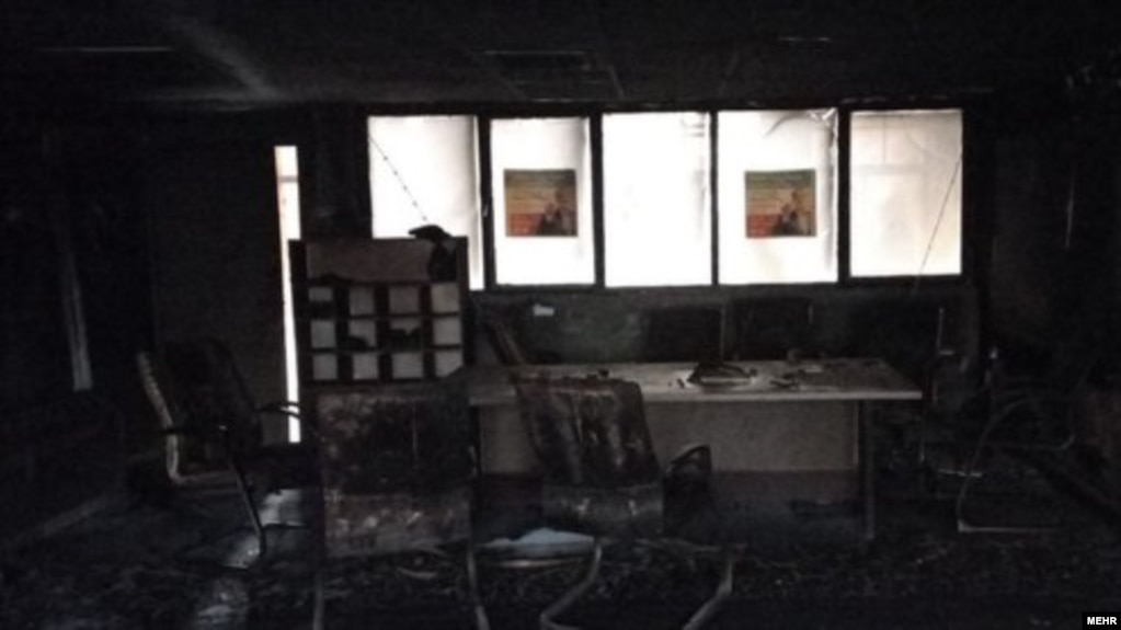 عکس از دفتر بسیج دانشگاه شریف پس از آتش‌سوزی