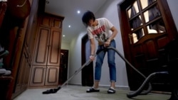 A Kyrgyz woman working at a private home in Turkey