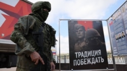 A mobile recruitment office for contract soldiers in Rostov-On-Don, Russia