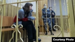 Olesya Krivtsova in a courtroom on January 4.