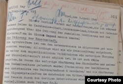Отчет зондерфюрера Бая о поездке в Карачев, апрель 1942. Источник: Bundesarchiv Freiburg.
