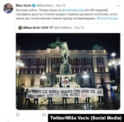 Postimi i Vaciqit në Twitter