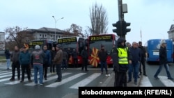 Протест на приватните превозници на автобуси во Скопје, 28 11 2022