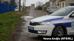 Policija obezbeđuje mesto na kom se dogodio incident, 13. januar 2023.