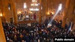 Nagorno Karabakh - Christmas mass at the Holy Mother of God Cathedral in Stepanakert, January 6, 2023.