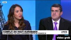 Араик Арутюнян дает интервью государственному телеканалу Франции France 24 