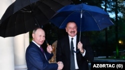 Ռուսաստանի և Ադրբեջանի նախագահներ Վլադիմիր Պուտինը և Իլհամ Ալիևը, արխիվ, Սոչի, 31 հոկտեմբերի, 2022թ. 