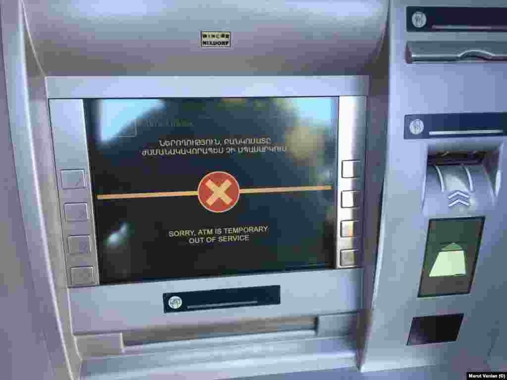 An ATM in the center of Stepanakert. Azerbaijani Foreign Minister Jeyhun Bayramov claimed on December 15 that Karabakh Armenians had &ldquo;no problems with food or medicines,&rdquo; adding that Azerbaijan is &ldquo;ready to provide any humanitarian assistance.&rdquo; He blamed the recent gas outage on cold weather and mountainous terrain.