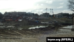 Затопленная площадка историко-археологического парка Новый Херсонес в Севастополе. Крым, 16 декабря 2022 года