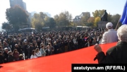 A protest in Yerevan against the summit of the Collective Security Treaty Organization. November 23, 2022.