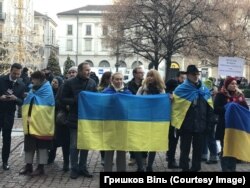 Протест українців проти російської опери в театрі La Scala, Мілан, Італія, 7 грудня 2022 року