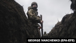 Українські військові на позиціях під Бахмутом, 31 грудня 2022 року