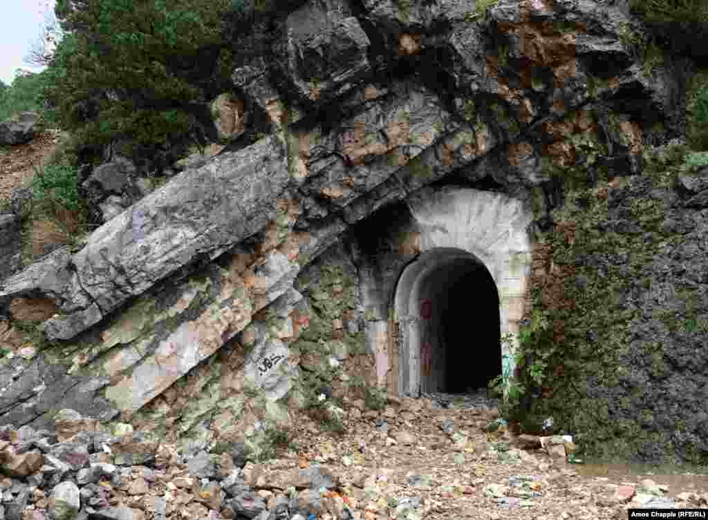 The exit tunnel of an entrance to an underground mooring near the village of Rose. Many of the attack submarines of the Yugoslav Navy were scrapped, but one was saved and is now on display across the bay from the moorings where it was once able to hide.&nbsp;