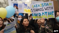 Украинадағы соғысқа қарсы митинг. Алматы, 6 наурыз 2022 жыл