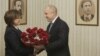 Kornelia Ninova (left) meets with President Rumen Radev in Sofia on January 16.