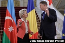 Ursula von der Leyen și Klaus Iohannis, la București. 17 decembrie 2022.