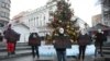 Serbia -- Protest of anti-war activists against Russian holiday propaganda in the center of Belgrade, January 13, 2023