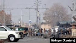 Пакистанские военные на месте нападения членов группировки "Армия освобождения Белуджистана" в Кветте, Пакистан, 31 января 2026 года