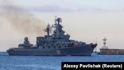 Орусиянын Кара деңизде флотунун "Москва" крейсери 13-апрелде кыйраган. 