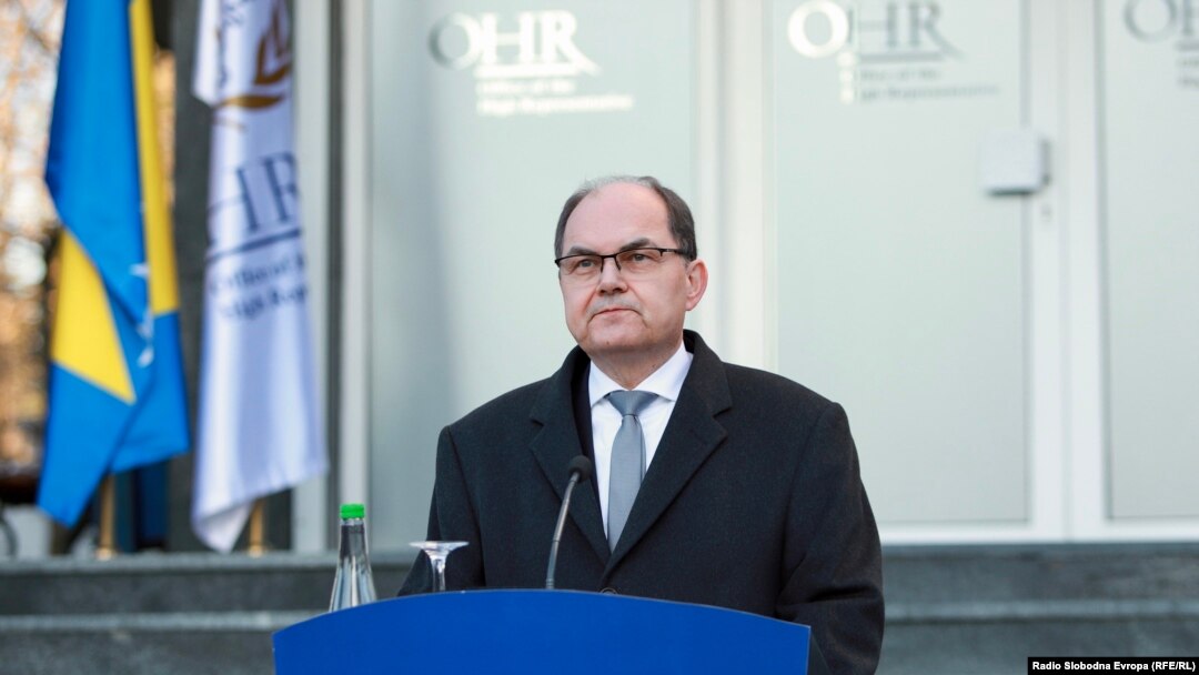 Bosna i Herzegovina, Visoki predstavnik međunarodne zajednice u BiH Christian Schmidt na konferenciji za medije u Sarajevu, 12. aprila 2022. Izvor: Radio Slobodna Evropa (RFE/RL)
