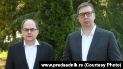 Christian Schmidt i Aleksandar Vučić, Beograd, 14. aprila 2022. 