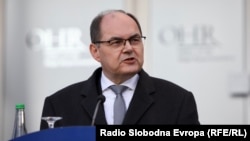 "Svoje izvršne ovlasti sam iskoristio da povedem zemlju naprijed, a neke ljude dovedem razumu", rekao je visoki predstavnik u BiH Christian Schmidt na pres-konferenciji, Sarajevo, 12. april 2022. 