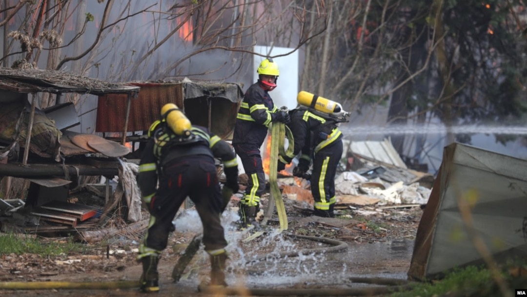 Пожар во фабриката Треска во Скопје 