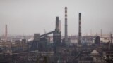 Вид на завод "Азовсталь", апрель 2022 года