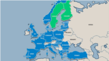 Harta țărilor europene NATO (Finlanda și Suedia sunt marcate cu verde)