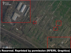 Скопление военной техники РФ в движении из села Липчановка Харьковской области, 16 апреля 2022 года