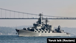 Ілюстраційне фото: російський ракетний крейсер «Москва» в Середземному морі, червень 2021 року. Крейсер затонув у квітні 2022 року