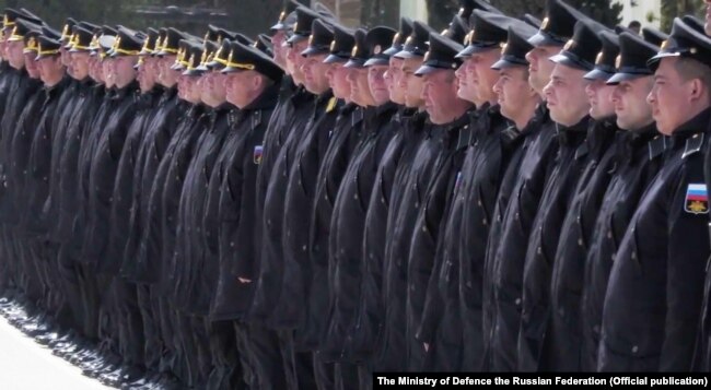 The surviving sailors of the Moskva gathered in Sevastopol on April 16. How many were missing is not clear.