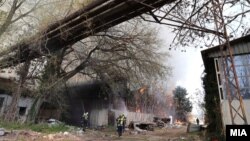 Пожар во старата фабрика Треска во Скопје на 14 април 2022
