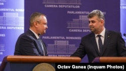 Împreună de șase luni, cei doi lideri ai coaliției, premierul Nicolae Ciucă (PNL) și Marcel Ciolacul (PSD, au susținut separat bilanțul guvernării