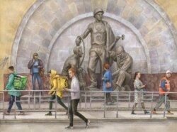 Prolaznici na stanici metroa Elektrozavodskaja