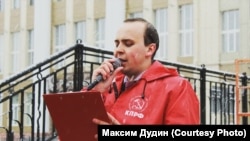 Максим Дудин на митинге КПРФ в Иркутске