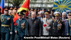 Președintele rus Vladimir Putin la ceremoniile de la Moscova, 9 mai 2022