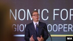 Aleksandar VUčić na Ekonomskom forumu za regionalnu saradnju u Skoplju, 29. jula 2021. 