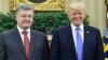 Ukrainian President Petro Poroshenko (left) and U.S. President Donald Trump pose in the Oval Office at the White House in Washington, D.C., on June 20, 2017.