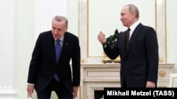 Președintele Rusiei, Vladimir Putin, îl primește la Kremlin pe președintele Turciei Tayyip Erdogan, 5 martie 2020