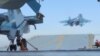 Расейскі самалёт узьлятае з борту крэйсэра «Адмірал Кузьняцоў», ілюстрацыйнае фота 