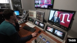 The offices of the Crimean Tatar TV channel ATR just before its shutdown