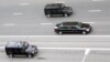 Vladimir Putin's motorcade travels through deserted Moscow streets on the way to the Russian president's inauguration in May 2012. 