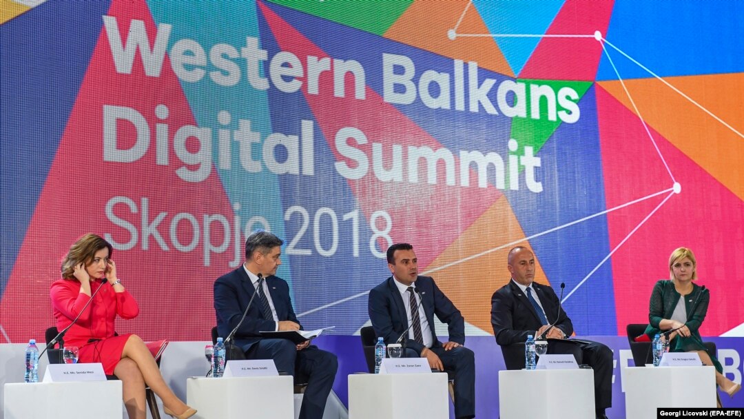 Lideri Zapadnog Balkana na digitalnom summitu u Skoplju, 18. aprila 2018.