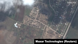 На спутниковом снимке виден обзор базы обслуживания и снабжения российской армии в Джанкое, 6 апреля 2022 года