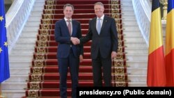 Premierul Belgiei, Alexander De Croo și președintele Kaus Iohannis la Palatul Cotroceni. 12 aprilie 2022