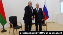 Аляксандар Лукашэнка і Ўладзімір Пуцін, красавік 2022