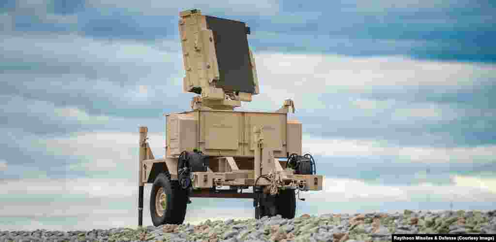 Two AN/MPQ-64 Sentinel air surveillance radars &nbsp; This radar system is designed to spot incoming aircraft, drones, and cruise missiles from up to 40 kilometers away. &nbsp; &nbsp;