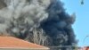 Macedonia - Fire in the area of the former factory Treska in the center of Skopje